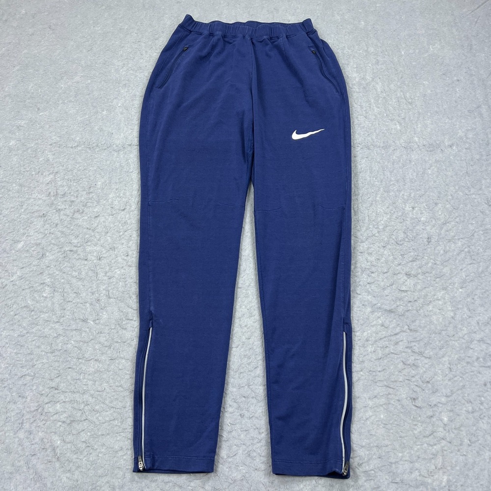 Nike Pro Elite Pants‎ Mens Medium Blue Ankle Zip Track & Field Joggers 848916